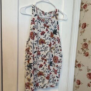 🧡 Old Navy Floral Tank Top - Multicolor on White Sz XL